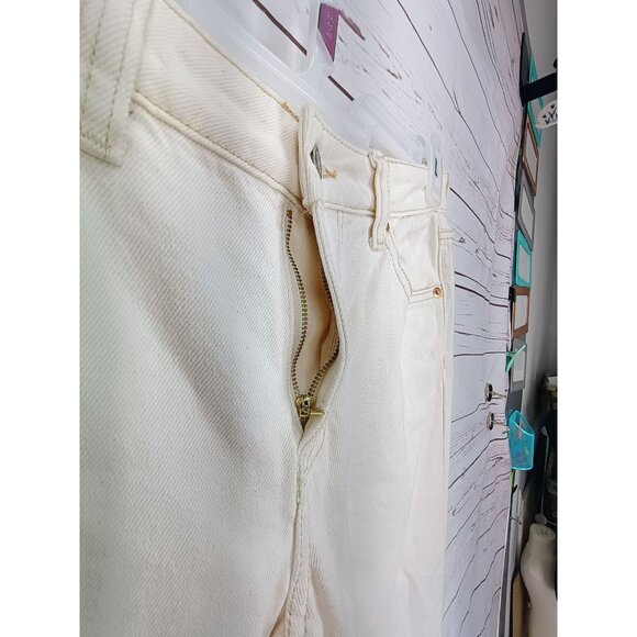 H&M &Denim Coupe Standard‎ Straight Leg Cream White Jeans Mid Waist Size 4 - Picture 8 of 11
